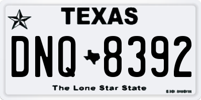 TX license plate DNQ8392