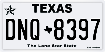 TX license plate DNQ8397