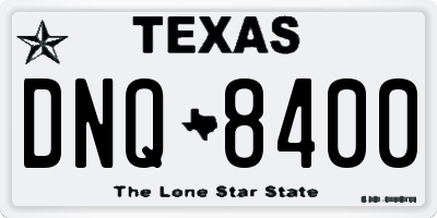 TX license plate DNQ8400