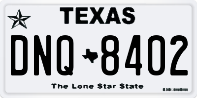 TX license plate DNQ8402