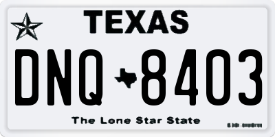 TX license plate DNQ8403