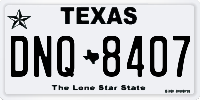 TX license plate DNQ8407