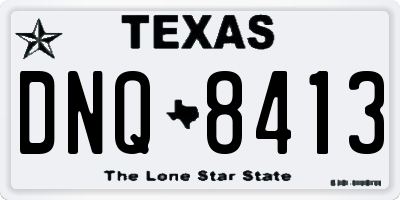 TX license plate DNQ8413