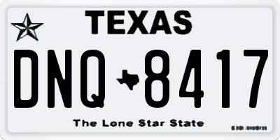 TX license plate DNQ8417