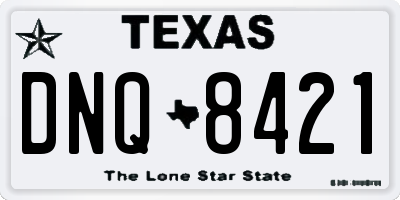 TX license plate DNQ8421