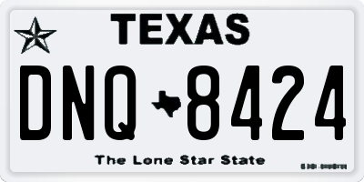 TX license plate DNQ8424