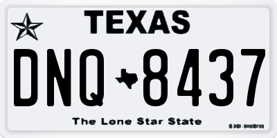TX license plate DNQ8437