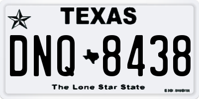 TX license plate DNQ8438