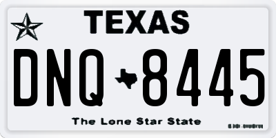 TX license plate DNQ8445