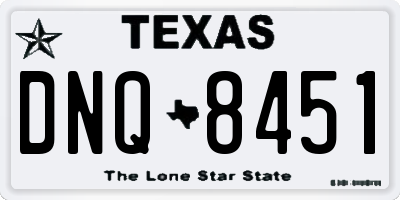TX license plate DNQ8451