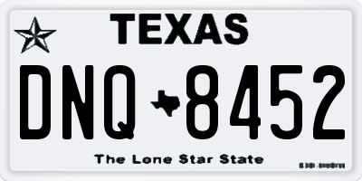 TX license plate DNQ8452