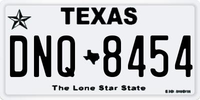 TX license plate DNQ8454