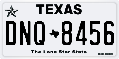 TX license plate DNQ8456