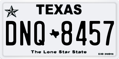TX license plate DNQ8457