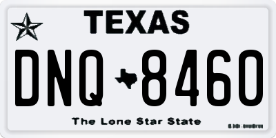 TX license plate DNQ8460
