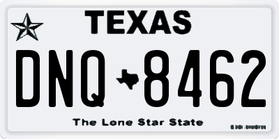 TX license plate DNQ8462