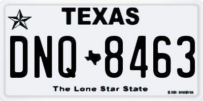 TX license plate DNQ8463