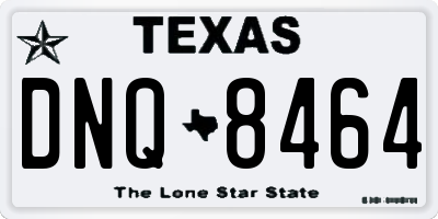 TX license plate DNQ8464