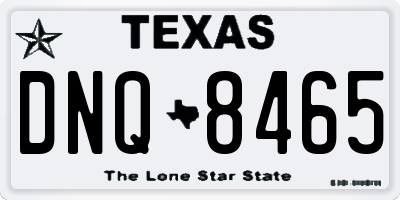 TX license plate DNQ8465