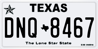 TX license plate DNQ8467