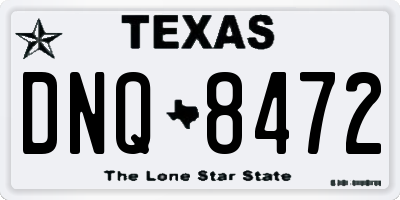 TX license plate DNQ8472