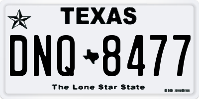 TX license plate DNQ8477