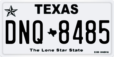 TX license plate DNQ8485