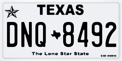 TX license plate DNQ8492