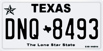 TX license plate DNQ8493