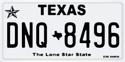 TX license plate DNQ8496