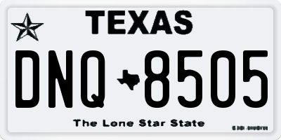TX license plate DNQ8505