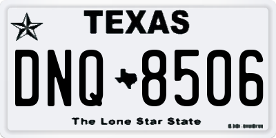 TX license plate DNQ8506