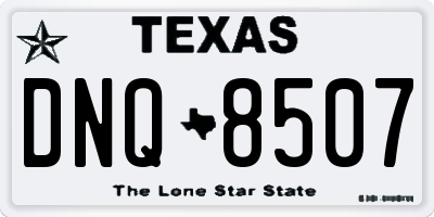 TX license plate DNQ8507