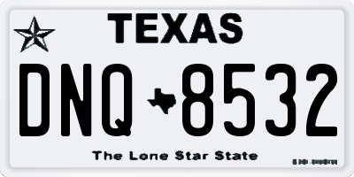 TX license plate DNQ8532
