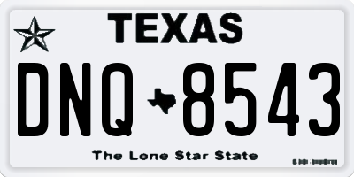 TX license plate DNQ8543