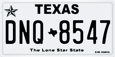 TX license plate DNQ8547