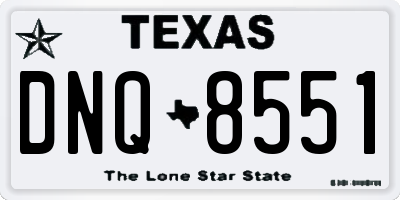TX license plate DNQ8551