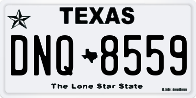 TX license plate DNQ8559