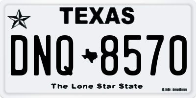 TX license plate DNQ8570