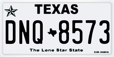 TX license plate DNQ8573