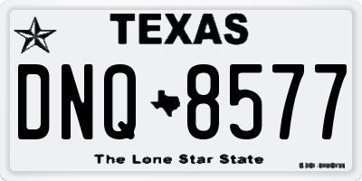 TX license plate DNQ8577