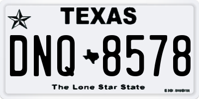 TX license plate DNQ8578