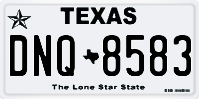 TX license plate DNQ8583