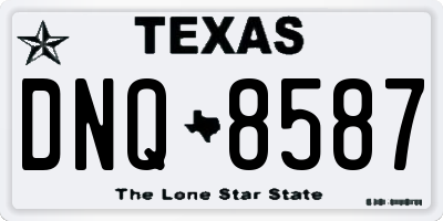 TX license plate DNQ8587