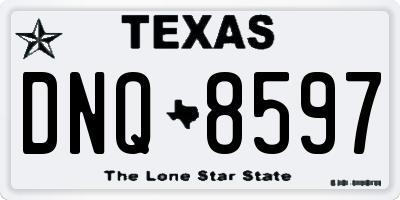 TX license plate DNQ8597