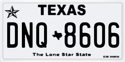 TX license plate DNQ8606