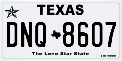 TX license plate DNQ8607