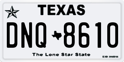 TX license plate DNQ8610
