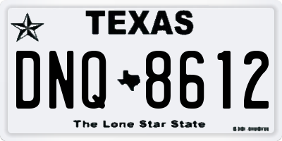 TX license plate DNQ8612