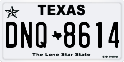 TX license plate DNQ8614